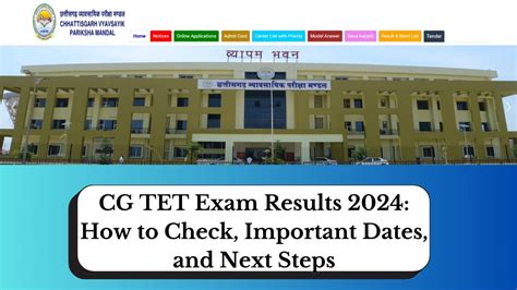 Cg Tet Exam Results 2024 Check Answer Key Merit List Download