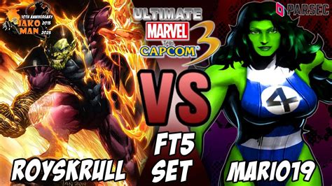 UMVC3 Parsec FT5 Set ROYSKRULL VS Mario19 YouTube