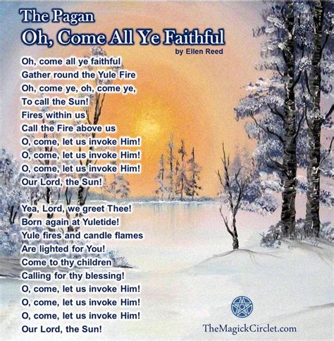 Winter Solstice Pagan Carols The Pagan Oh Come All Ye Faithful