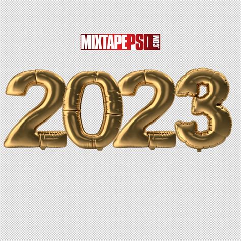 New Years Gold 2023 Helium Balloons - Graphic Design | MIXTAPEPSDS.COM