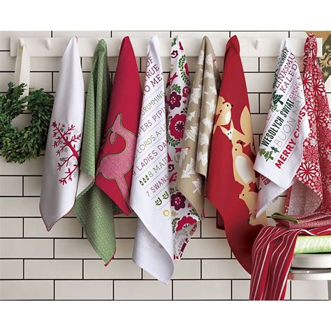 Multilingual Merry Christmas Dish Towel Christmas Kitchen Towels