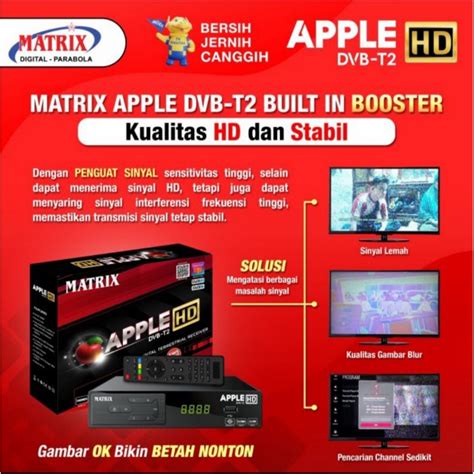 Jual SET TOP BOX MATRIX APPLE HD MERAH Shopee Indonesia