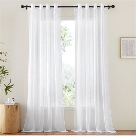 Amazon Linen Sheer Curtain White Panel Window Natural Linen