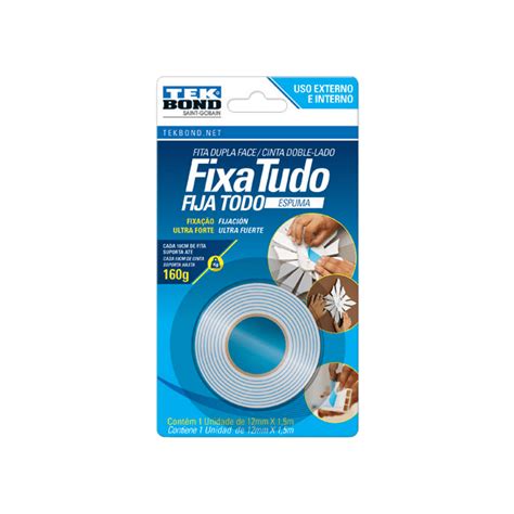 Fita Dupla Face Fixa Tudo Espuma 12mm X 1 5m TekBond