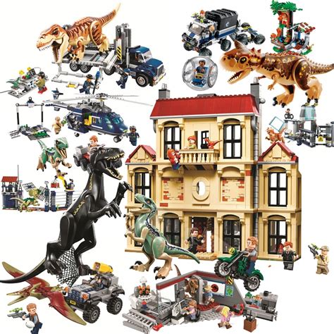 Compatible Legoed Dinosaurs Toys Jurassic World 2 Fallen Kingdom Sets Blue Owen Indoraptor Rex T