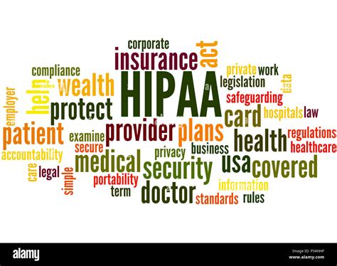 Hipaa Word Cloud Concept On White Background Stock Photo Alamy