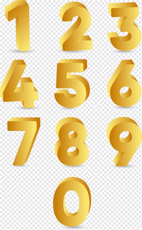 Golden 3d Number Png Pngwing