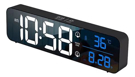 Reloj Despertador Alarma Led Gadnic Tonos Musicales Color Negro