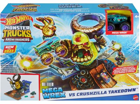 Hot Wheels Monster Trucks Arena Smashers Mega Wrex Vs Gorzilla Mattel