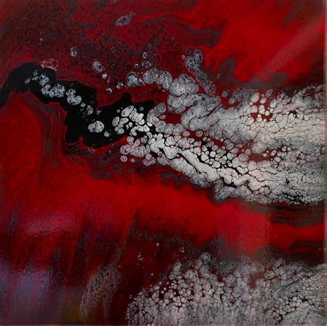 Amazing red/black/silver swirl abstract | Kira Reece Art