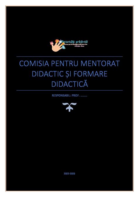 Raport Comisie mentorat didactic și formare didactică Activitati