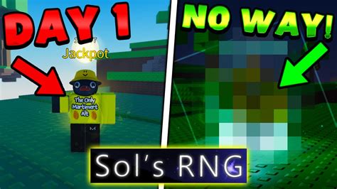 Sols Rng Day Noob To Pro Youtube