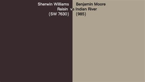 Sherwin Williams Raisin Sw 7630 Vs Benjamin Moore Indian River 985