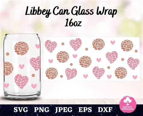 Conchas Pan Dulce Libbey 16oz Can Shaped Glass Svg Conchas Cafecito