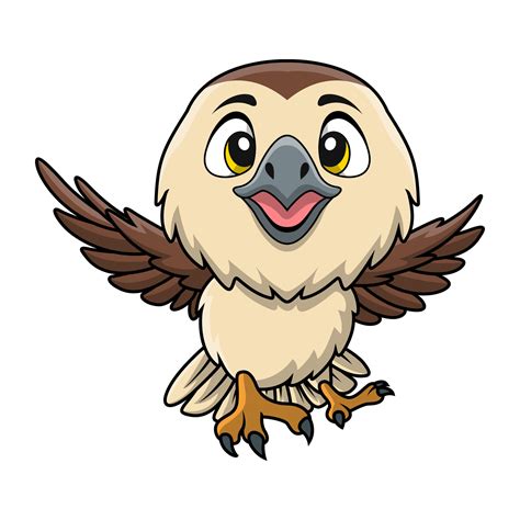 Cute Falcon Cartoon On White Background Vector Art At Vecteezy