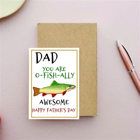 Printable Greeting Card Father S Day Card Fishing Card Etsy Funny