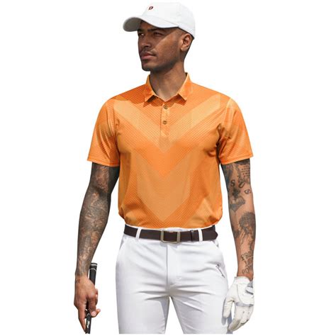 Mens Sublimation Print Golf Polo Shirts Quick Dry Moisture Wicking