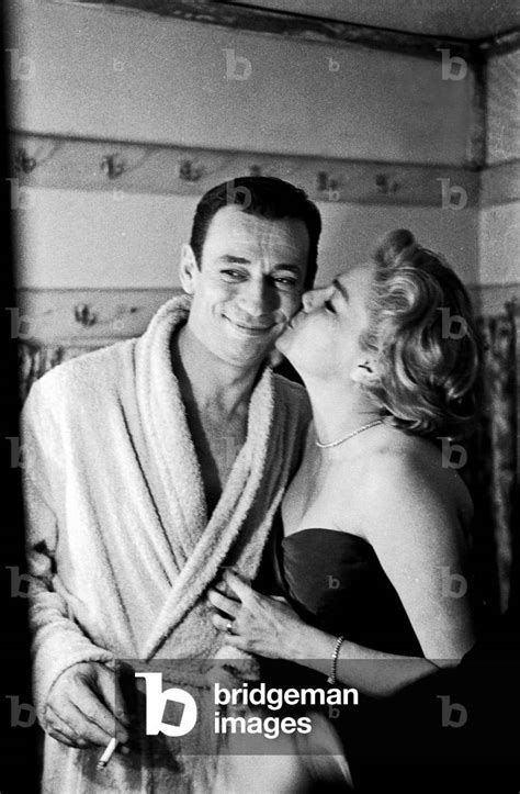 Simone Signoret Kissing Yves Montand In The Dressing Room Italy 1959