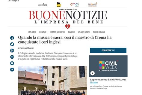 Il Collegium Vocale Di Crema Sul Corriere Della Sera Sussurrandom