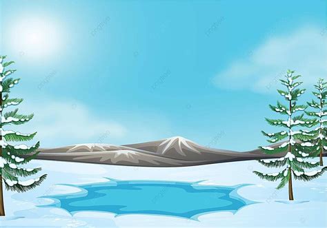 Scene In Winter Scene Mountain Wallpaper Art Vector, Mountain ...