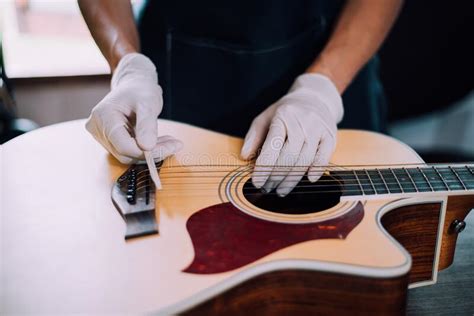 Custom Acoustic Guitar Tuning Stock Photo - Image of closeup, guitar ...