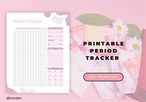 Printable Period Tracker Symptom Tracker Pdf Menstruation Etsy