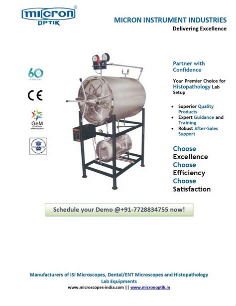 Horizontal Cylindrical High Pressure Autoclave Make Micron Optik Ce