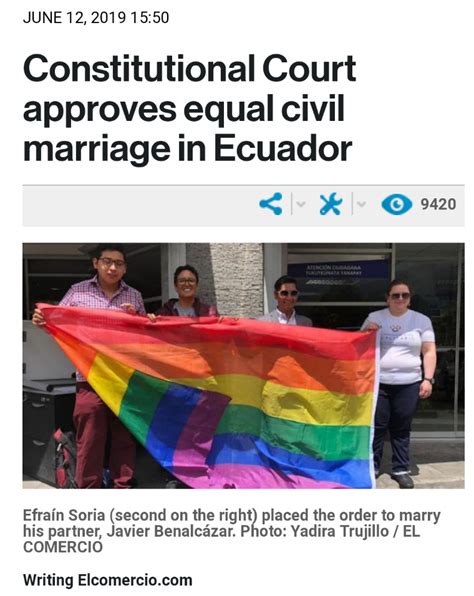 Ecuador Legalized Gay Marriage Today Rlgbt