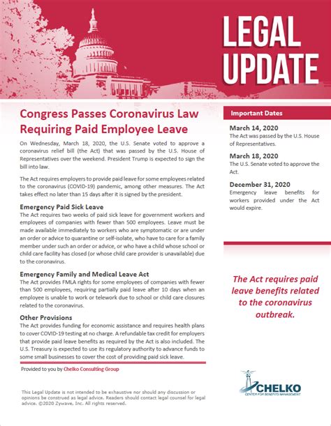 Congress Passes Law Requiring Paid Employee Leave Chelko Consulting Group