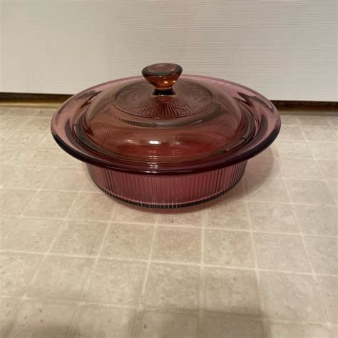 Kitchen Vintage Corning Vision Cranberry Glass Oz V B Ribbed