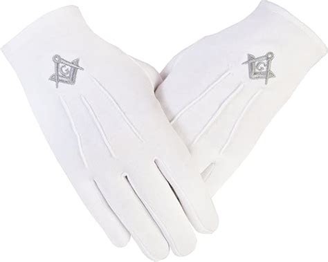 Gants maçonniques blancs maçonniques 100 coton avec SC G PCI pour