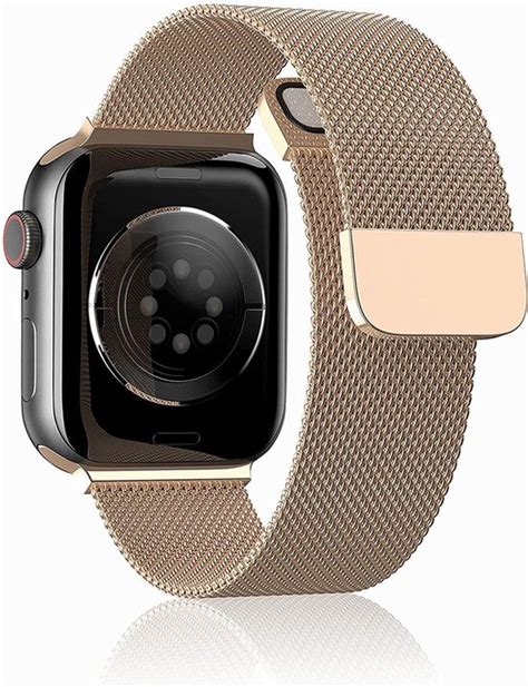 Milanees Bandje Geschikt Voor Apple Watch SE 40mm Goud Bandje Bol