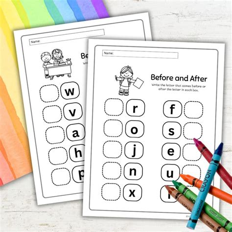 Fun And Engaging Before And After Alphabet Worksheets