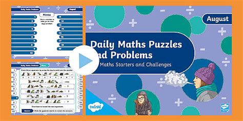 August Year 56 Maths Puzzles And Problem Starters Twinkl