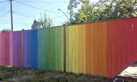 Rainbow Ombré Fence Modern Design In 2020 Backyard Fence Decor