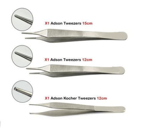 Forgesy Adson Tissue Forceps Deal Of 3 Dressing Tweezers Thumb Forceps