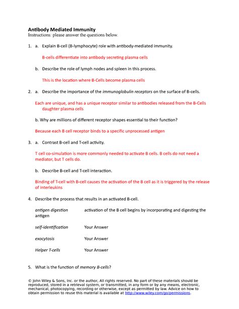 Antibody Mediated Immunity Antibody Mediated Immunity Instructions