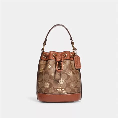 COACH Outlet Dempsey Drawstring Bucket Bag 15 In Signature Canvas