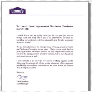 Lowe S Ceo Communication To Employees Lowes Employment Offer Letter