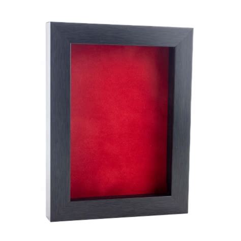 Charcoal Wood Shadow Box Frame Acrylic Front Red Suede 30 Sizes Display Case 12x16 12x16 Kroger