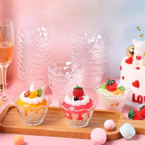 Rtteri Pack Plastic Dessert Cups Oz Clear Ice Cream Sundae Tasting