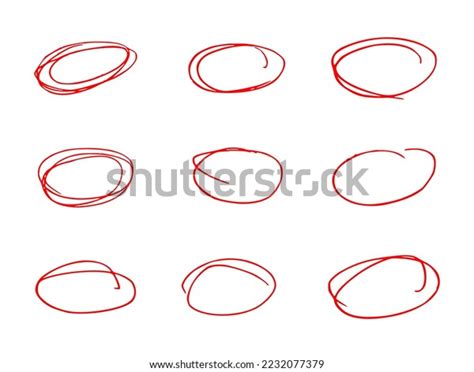 Vector Illustration Red Circle Pen Drawn Stock Vector (Royalty Free ...