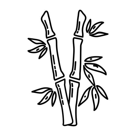 Bamboo Tropical Icon Doodle Hand Drawn Or Outline Icon Style