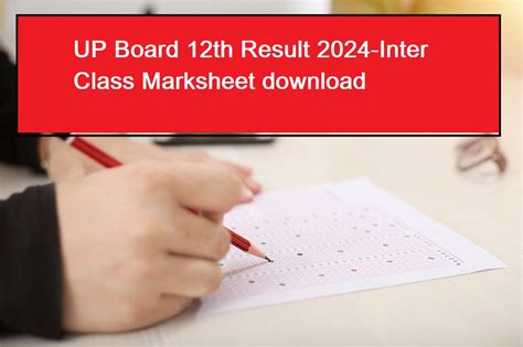 Up Board 12th Result 2024 Inter Class Marksheet Download