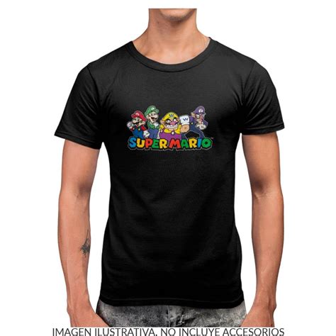 Playera Super Mario Talla CH Manga Corta Con Estampado Mario Luigi