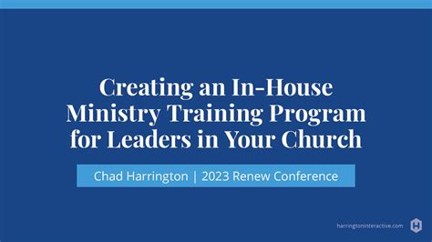 Leadership Training Within Your Church: Creating an In-House Program