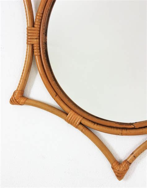 Bamboo Rattan Starburst Sunburst Mirror 1960s For Sale At 1stdibs