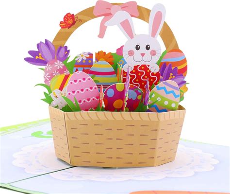 Amazon Easter Eggs Basket Bunny D Spring Greeting Card Festive