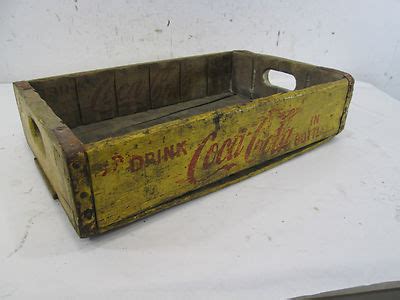 Vintage Yellow Coca Cola Wooden Soda Crate X X