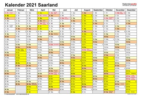 Kalender Saarland Ferien Feiertage Pdf Vorlagen